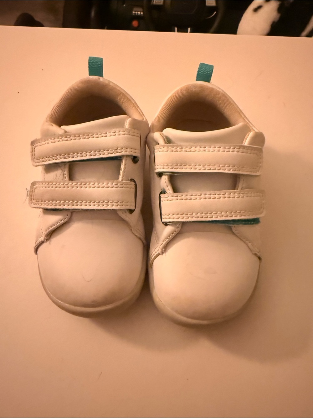 Ten Little Everyday Original White Toddler Sneakers | Double Velcro | Size 8.5
